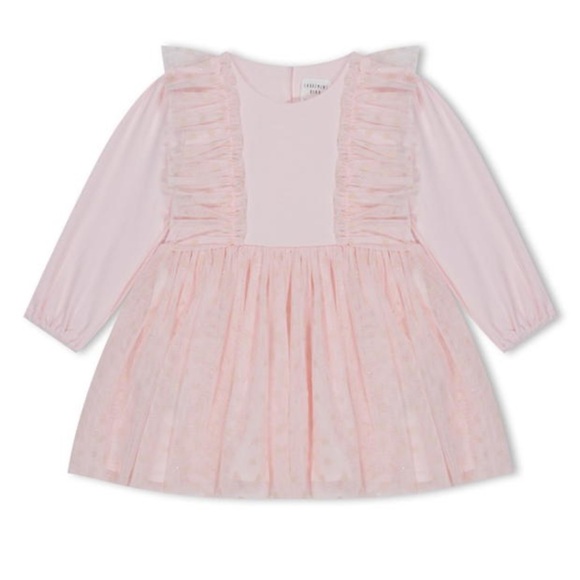 CARRÉMENT BEAU Pink Ruffle Ceremony Dress. Size 4T - Picture 2 of 8